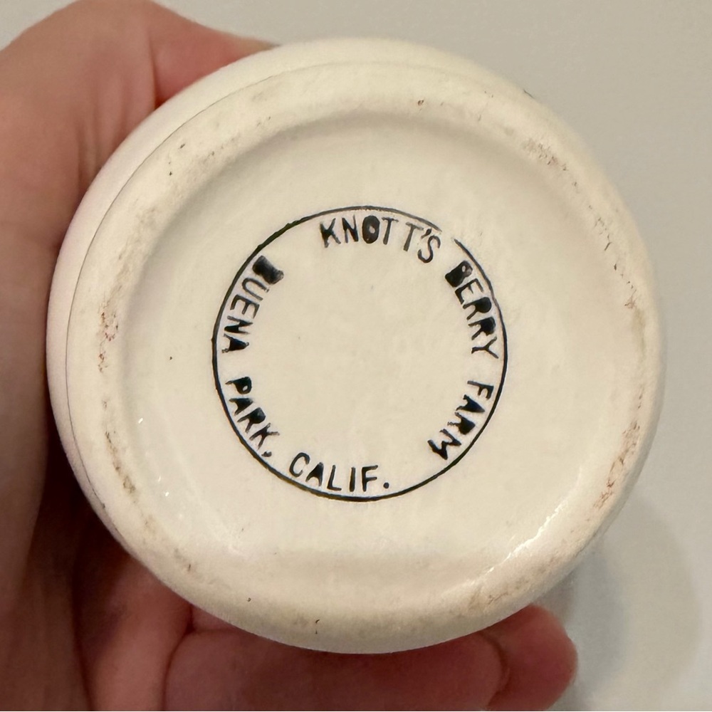 Vintage Raspberry Ceramic Storage Jar with Lid - Picture 3 of 3